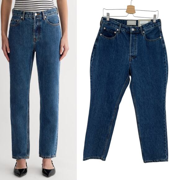 Everlane The Curvy 90s Cheeky Straight Jeans Rigid Wash Blue Size 30 Crop - Picture 1 of 16